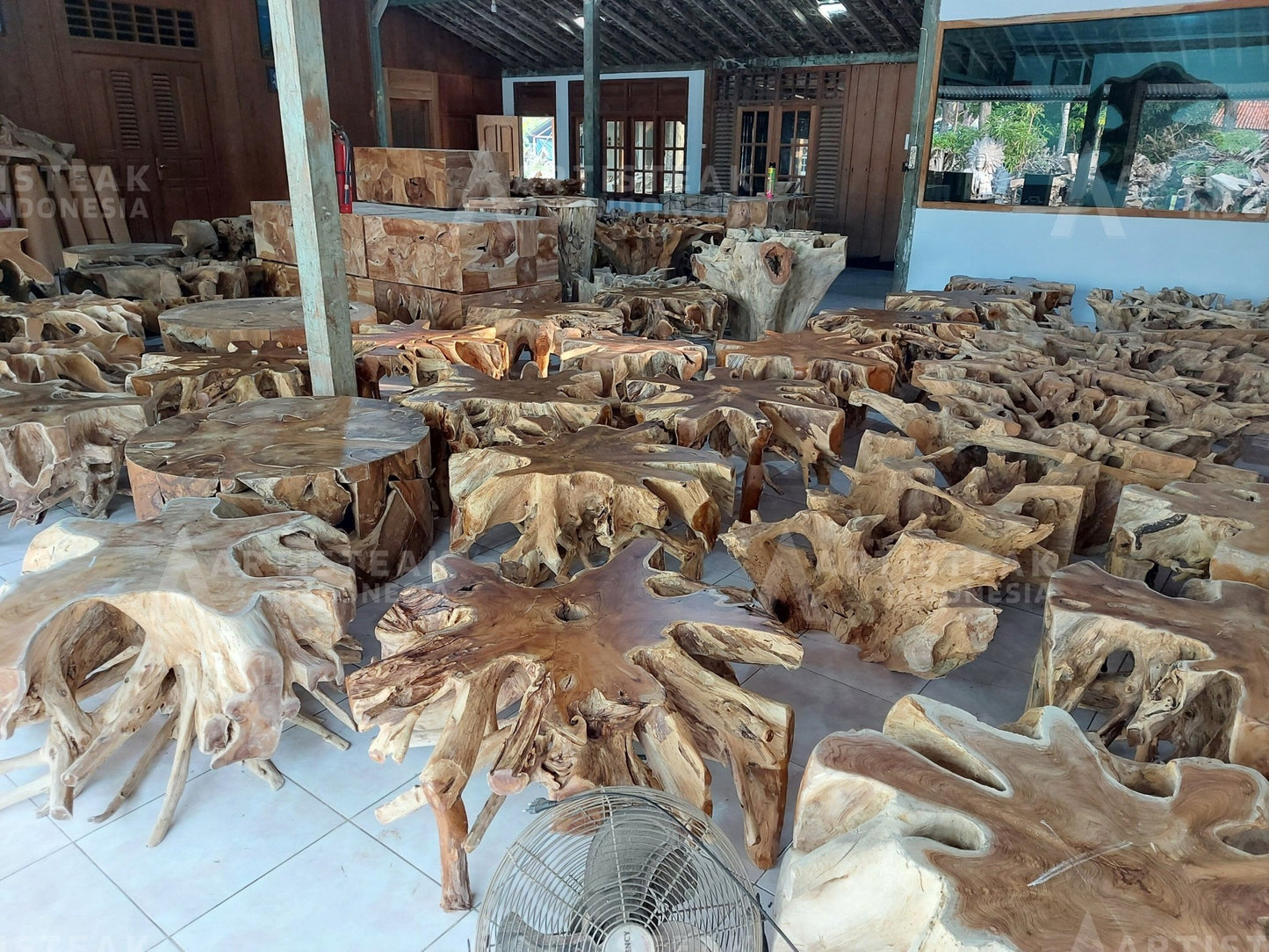 SANDED ONLY Burl Teak Root Coffee Table - High Quality Teak Root Coffee Table - Handcarved Manually - Unique and One of a Kind - SOGEH Furniture