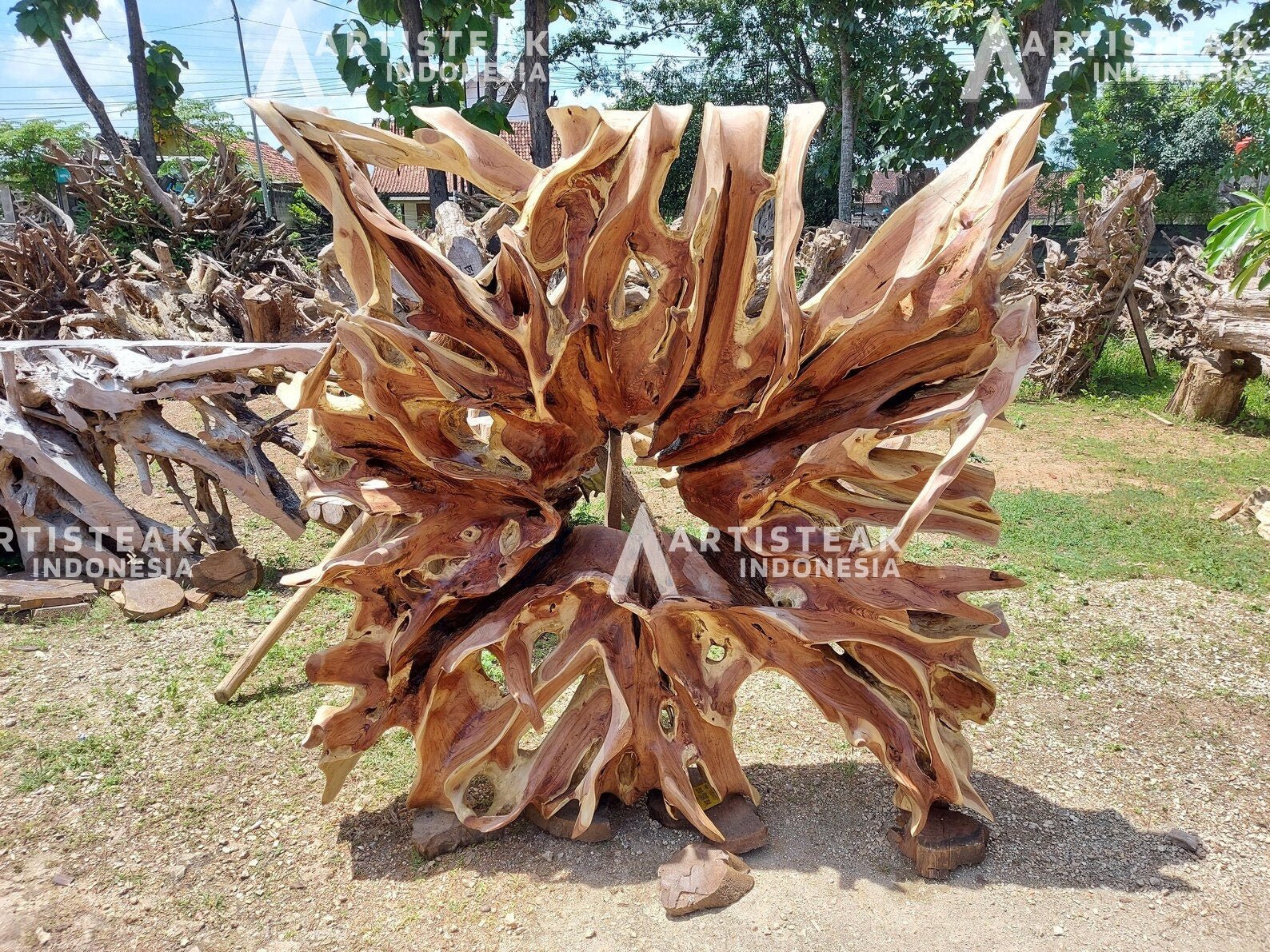 Square Teak Root Wall Divider - Teak Root Wall Art - Teak Root Wall Decor - Teak Root Wall Hanging - SOGEH Furniture