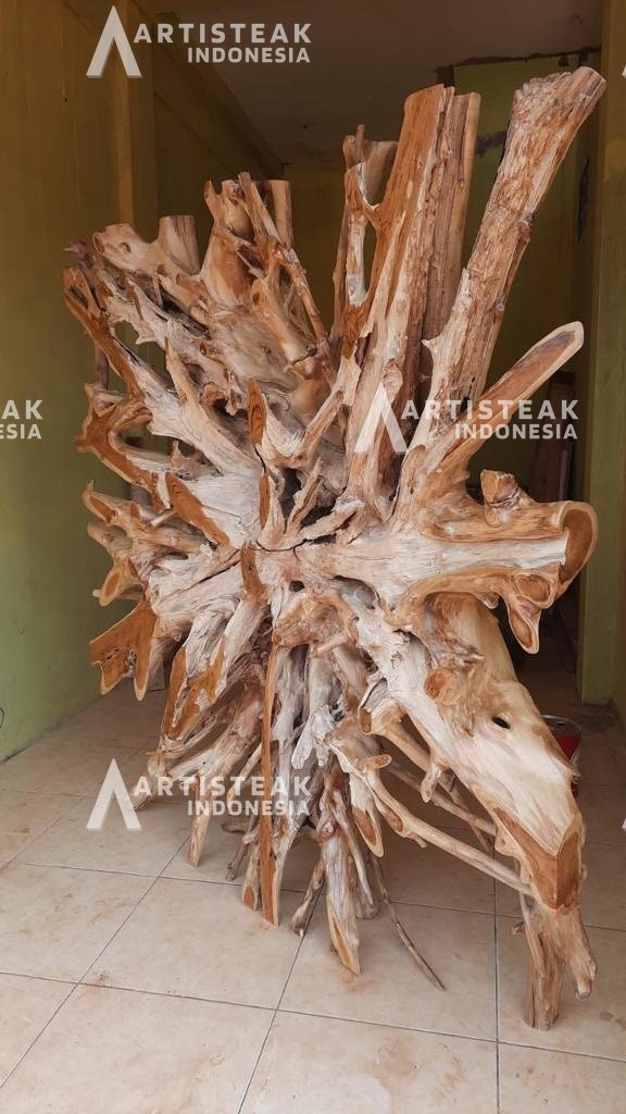 Square Teak Root Wall Divider - Teak Root Wall Art - Teak Root Wall Decor - Teak Root Wall Hanging - SOGEH Furniture