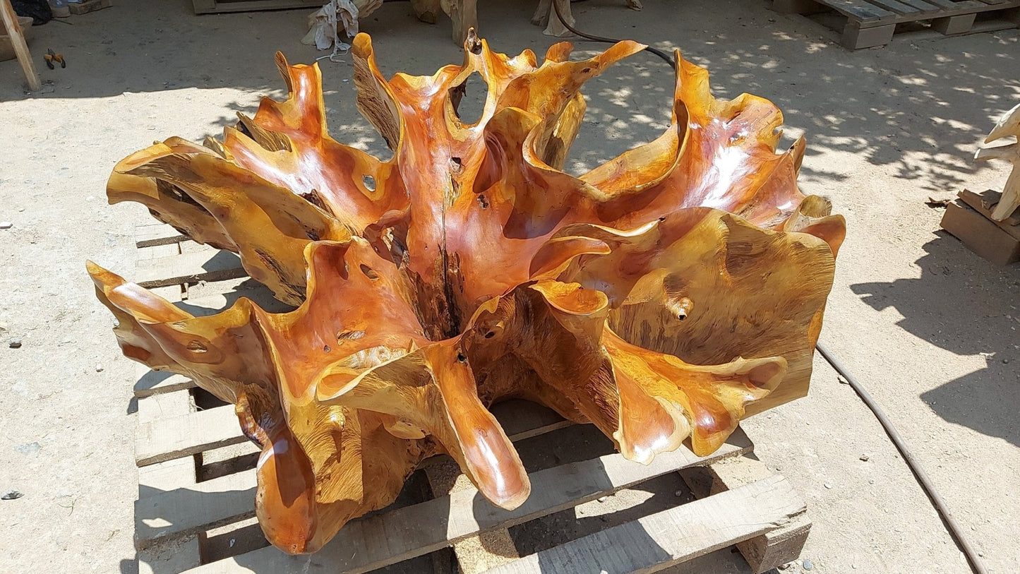 Walnut Teak Root Coffee Table - High Quality Teak Root Coffee Table - Teak Root Coffee Table Imported from Indonesia - SOGEH Furniture