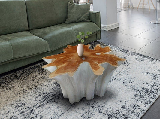 WHITEY Teak Star Coffee Table - Teak Stump Coffee Table - SOGEH Furniture